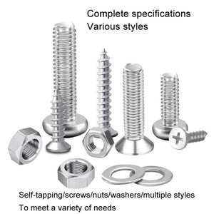 Screws Nuts Washers Self - Tapping Screws Set, Set B 18 Types 15 Cells, Set C 24 Types 24 Cells, Set D 24 Types 24 Cells, Set E 13 Types 10 Cells, Set F 11 Types 15 Cells, Set G 10 Types 10 Cells - laboratorydeal