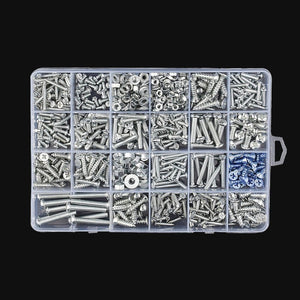 Screws Nuts Washers Self - Tapping Screws Set, Set B 18 Types 15 Cells, Set C 24 Types 24 Cells, Set D 24 Types 24 Cells, Set E 13 Types 10 Cells, Set F 11 Types 15 Cells, Set G 10 Types 10 Cells - laboratorydeal