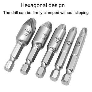 Slide Thread Broken Screw Extractor Broken Screw Removal Tool With Storage Box, 5pcs / Set - laboratorydeal
