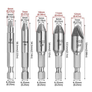 Slide Thread Broken Screw Extractor Broken Screw Removal Tool With Storage Box, 5pcs / Set - laboratorydeal