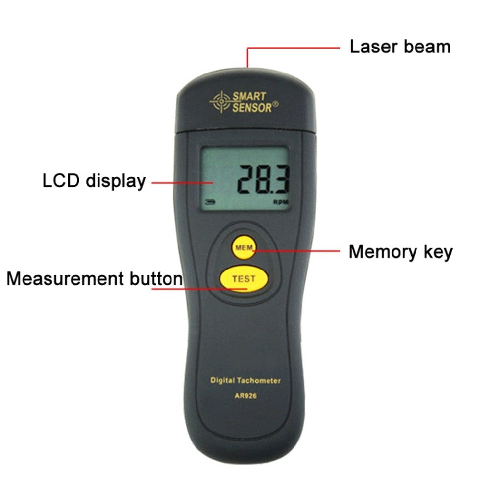 Smart Sensor AR926 LED Display Photoelectric Speed Detection Meter