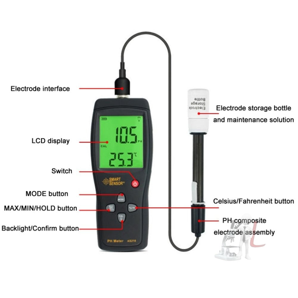 Smart Sensor AS218 Fish Tank Aquarium Water PH Tester