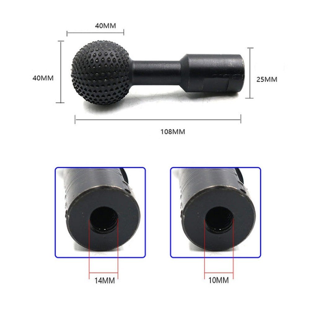 Spherical Wooden Groove Carving Knife Rotary File Carving Grinding Head Electric Grinder Grinding Head, 10mm, 14mm - laboratorydeal