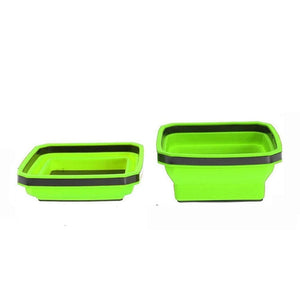 Square Silicone Foldable Magnetic Parts Tray For Small Parts And Tools, Green - laboratorydeal