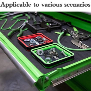 Square Silicone Foldable Magnetic Parts Tray For Small Parts And Tools, Green - laboratorydeal