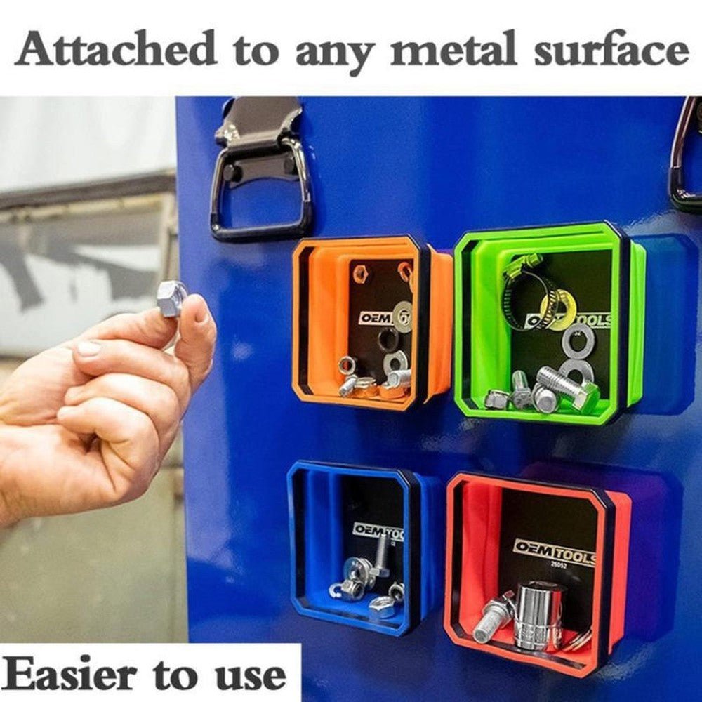 Square Silicone Foldable Magnetic Parts Tray For Small Parts And Tools, Green - laboratorydeal