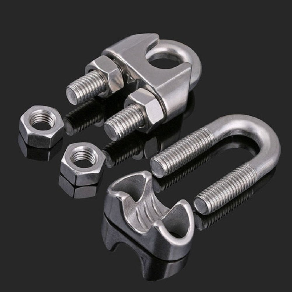 Stainless Steel Clip U - shaped Wire Rope Card Head Rope Wire Rope Rolling Head Buckle, M2, M3, M4, M5, M6, M8, M10, M12, M14, M16 - laboratorydeal