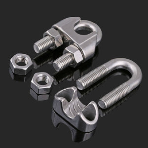 Stainless Steel Clip U - shaped Wire Rope Card Head Rope Wire Rope Rolling Head Buckle, M2, M3, M4, M5, M6, M8, M10, M12, M14, M16 - laboratorydeal