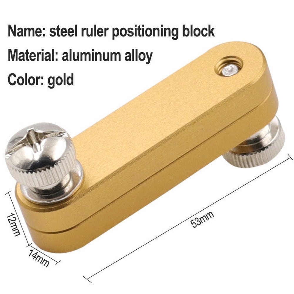 Steel Ruler Limit Adjustment Positioning Block Woodworking Marking Locator, Woodworking Marking Locator - laboratorydeal