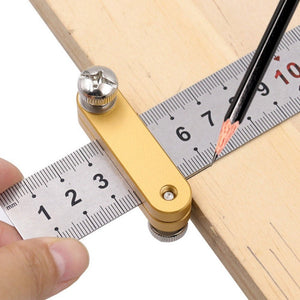 Steel Ruler Limit Adjustment Positioning Block Woodworking Marking Locator, Woodworking Marking Locator - laboratorydeal