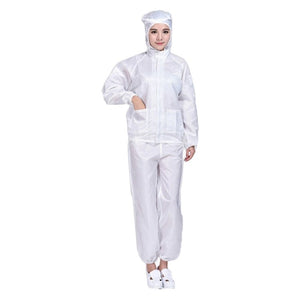 Striped Anti - static Split Hood Dust - proof Work Suit - laboratorydeal