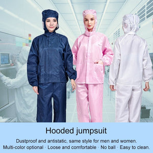 Striped Anti - static Split Hood Dust - proof Work Suit - laboratorydeal