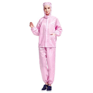 Striped Anti - static Split Hood Dust - proof Work Suit - laboratorydeal
