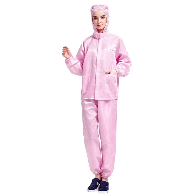 Striped Anti - static Split Hood Dust - proof Work Suit - laboratorydeal