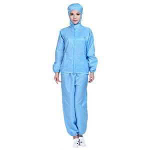 Striped Anti - static Split Hood Dust - proof Work Suit - laboratorydeal