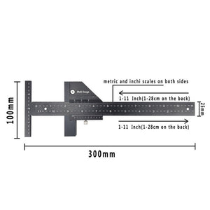 T072 Woodworking Multifunctional Aluminum Alloy Marking Ruler, T072