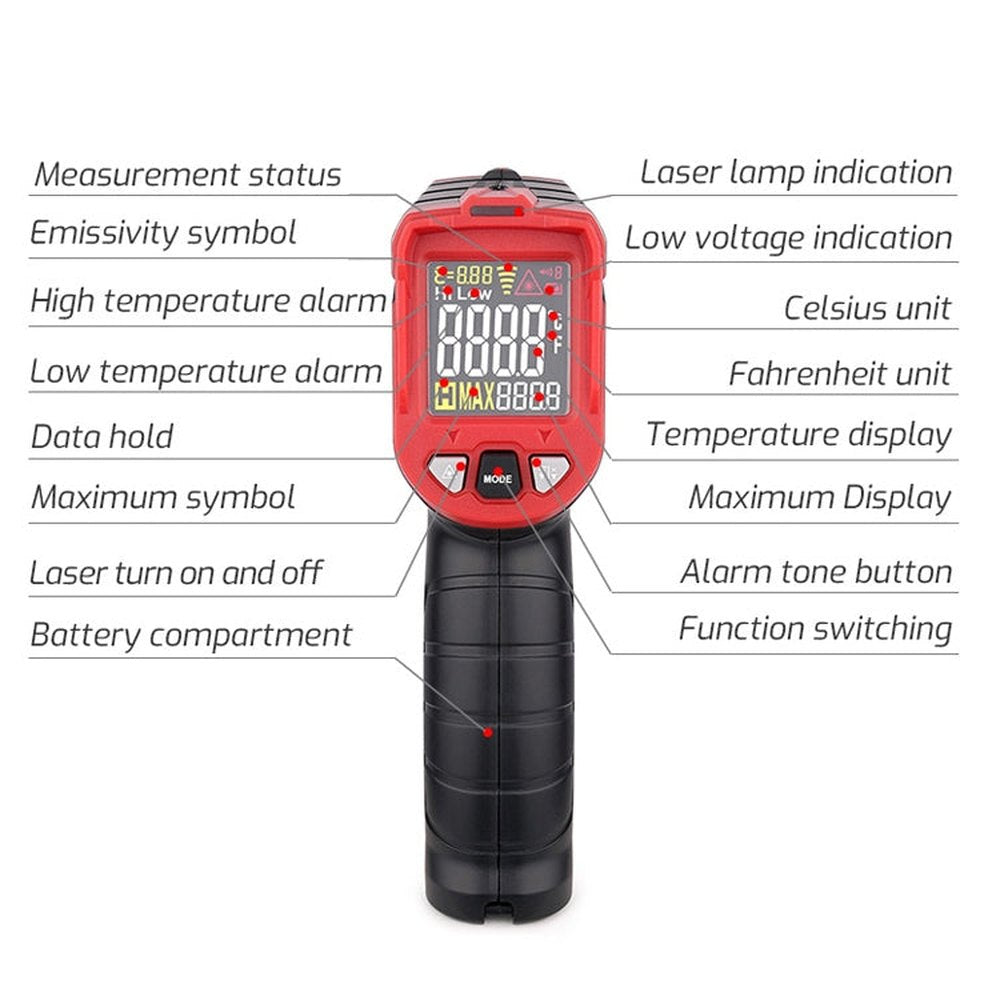 TASI Colorful Screen Infrared Thermometer,  -50-480 Degrees Celsius, TA601A