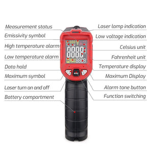 TASI Colorful Screen Infrared Thermometer,  -50-480 Degrees Celsius, TA601A