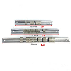 Carbon Steel 8 Socket Rack Storage Divider Rail Tray Holder Brackets Shelf Stand Tool Organizer Socket Socket Wrench Storage, 260mm, 150mm, 190mm laboratorydeal