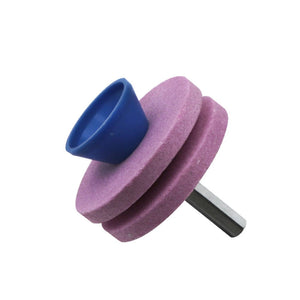 Lawn Mower Sharpener Grinding Wheel Sharpener Industrial Grinding Head, Specification: 4-layer Blue+Pink, 2-layer Blue, 2-layer Grey, 2-layer Pink, 4-layer Blue+Pink laboratorydeal