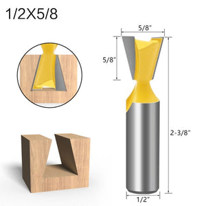 1/2 Handle Dovetail Cutter Wood Engraving Small Milling Cutter, Specification:, 1/2x5/8mm, 1/2x3/4mm, 1/2x1/4mm, 1/2x3/8mm, 1/2x1/2mm, 5 PCS/Set laboratorydeal