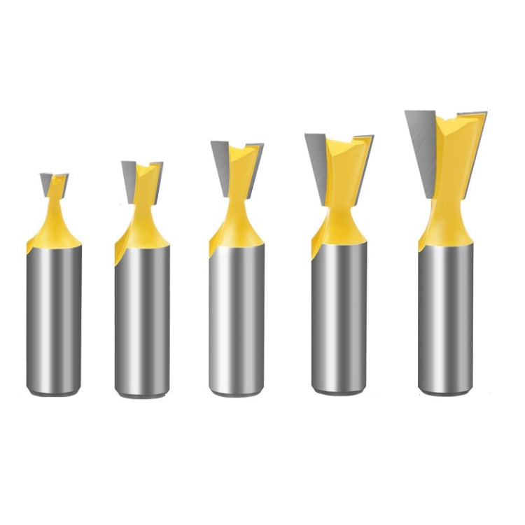 1/2 Handle Dovetail Cutter Wood Engraving Small Milling Cutter, Specification:, 1/2x5/8mm, 1/2x3/4mm, 1/2x1/4mm, 1/2x3/8mm, 1/2x1/2mm, 5 PCS/Set laboratorydeal