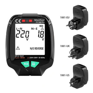 FUYI FY1881 High Precision Power Polarity Phase Socket Tester, FY1881 US Plug, FY1881 EU Plug, FY1881 UK Plug laboratorydeal