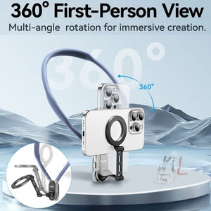 TELESIN MNM - 002 Magsafe Magnetic Suction Mobile Phone Hanging Neck POV Viewing Angle Lazy Stand - laboratorydeal