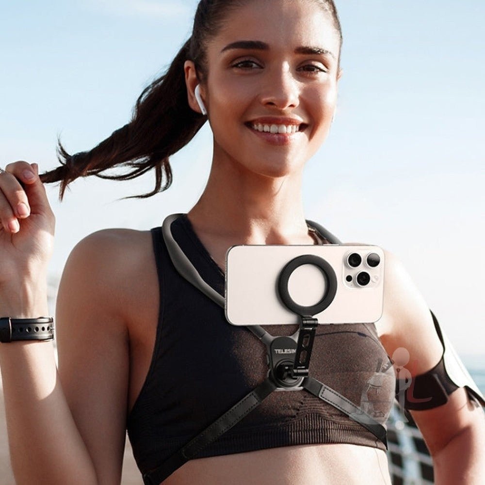 TELESIN MNM - 002 Magsafe Magnetic Suction Mobile Phone Hanging Neck POV Viewing Angle Lazy Stand - laboratorydeal