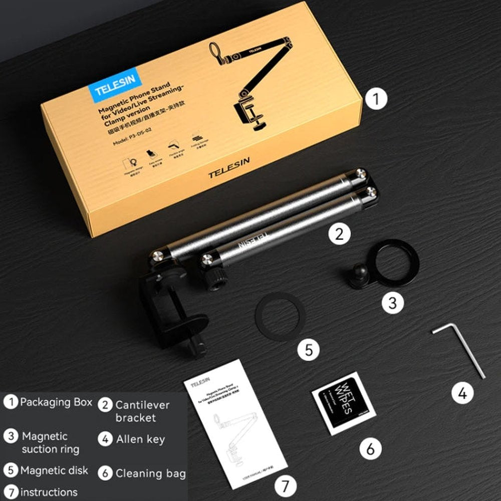 TELESIN P3 - DS - 02 Phone Video Live Streaming Magsafe Magnetic Mount, P3 - DS - 02 - laboratorydeal