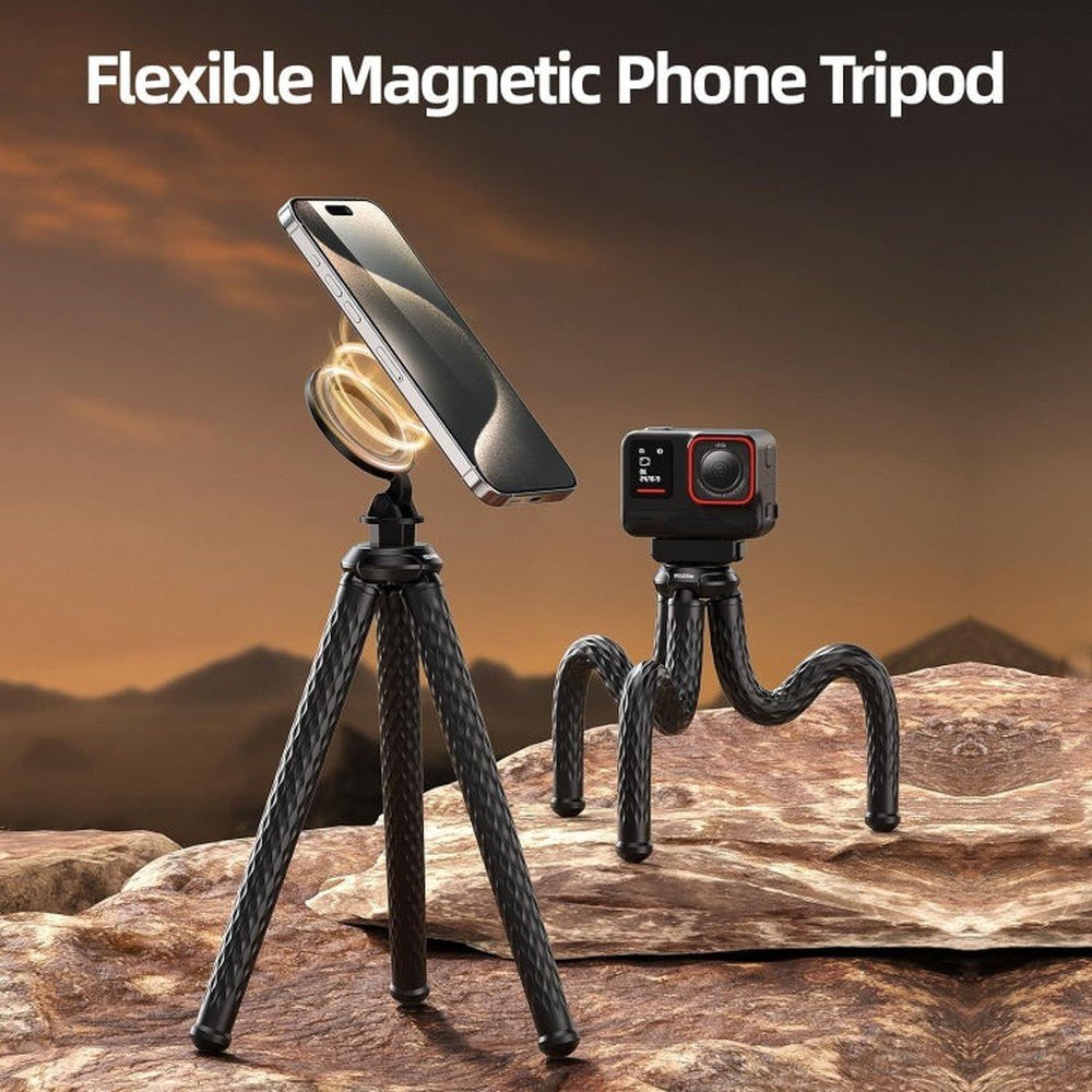 TELESIN P3 - FM - 02 Flexible Magnetic Suction Mobile Phone Tripod Magsafe Octopus Desktop Fixed Bracket - laboratorydeal