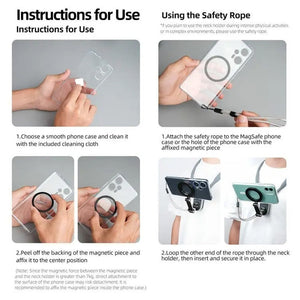 TELESIN Silicone Neck Mount Magnetic Selfie Stick Phone Neck Holder, MNM - 001 (Gray), MNM - 001 (Blue) - laboratorydeal