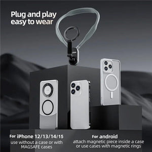 TELESIN Silicone Neck Mount Magnetic Selfie Stick Phone Neck Holder, MNM - 001 (Gray), MNM - 001 (Blue) - laboratorydeal