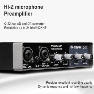 TEYUN Q - 22 USB Computer Free Srive Microphone External Sound Card - laboratorydeal