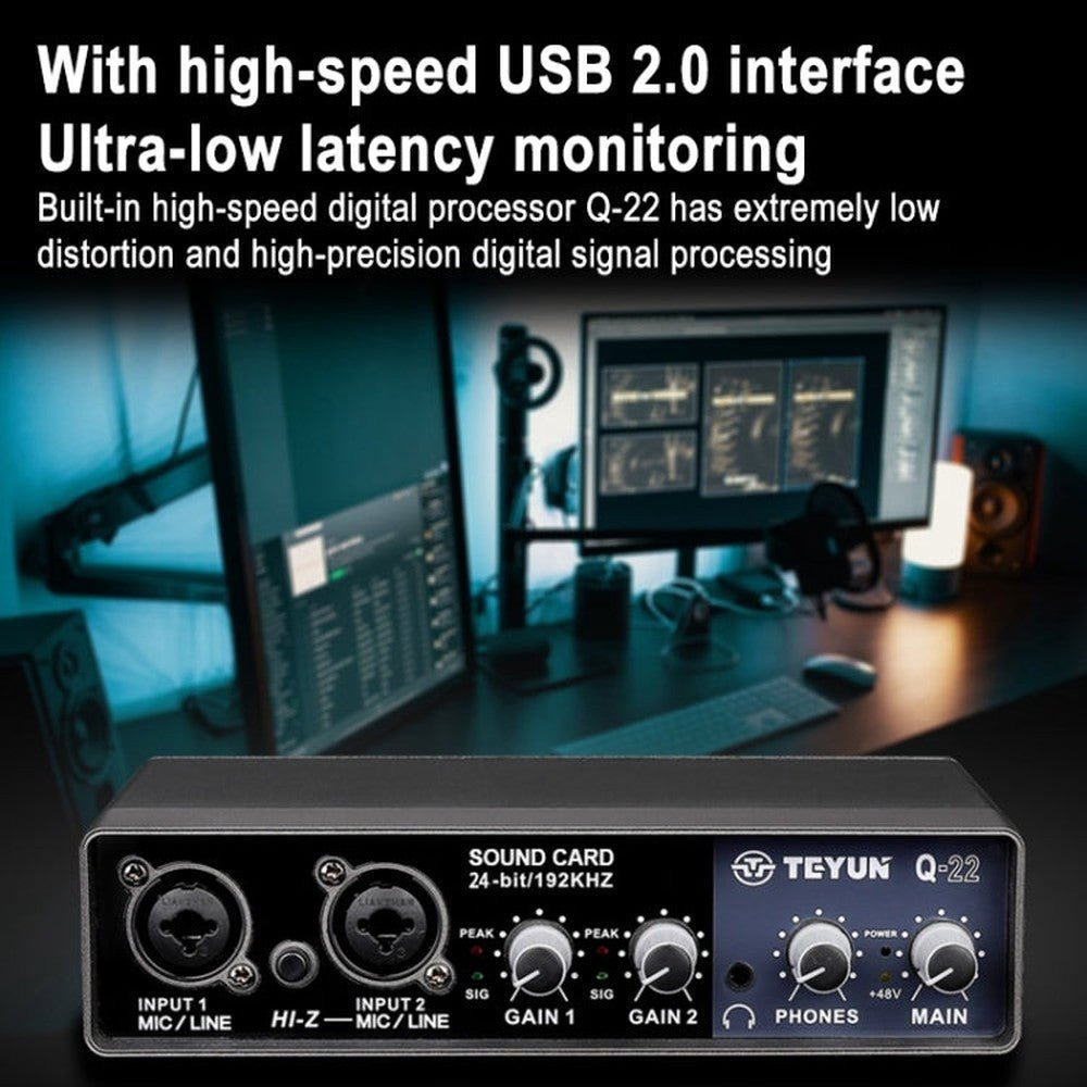 TEYUN Q - 22 USB Computer Free Srive Microphone External Sound Card - laboratorydeal