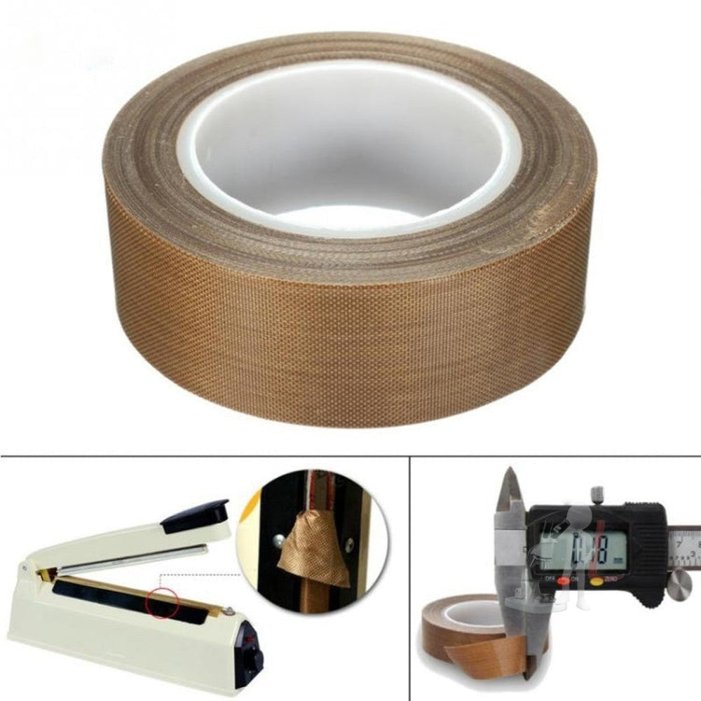 Teflon High Temperature Resistant Cloth Tape Sealing Machine Heat Insulation Tape, Size: 10m x 13mm, Size: 10m x 13mm