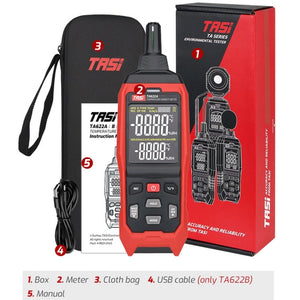 Temperature Humidity Meter Digital Dew Point Thermometer, TASI TA622A, TASI TA622B USB Computer Connection
