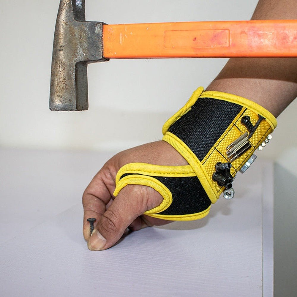 Thumb Wrap Magnetic Metal Accessory Tool Storage Strap, Orange, Blue, Yellow - laboratorydeal