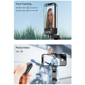 TokQi Q18 Desktop Wireless Remote Control Handheld Gimbal Stabilizer Fill Light Selfie Stick Tripod - laboratorydeal