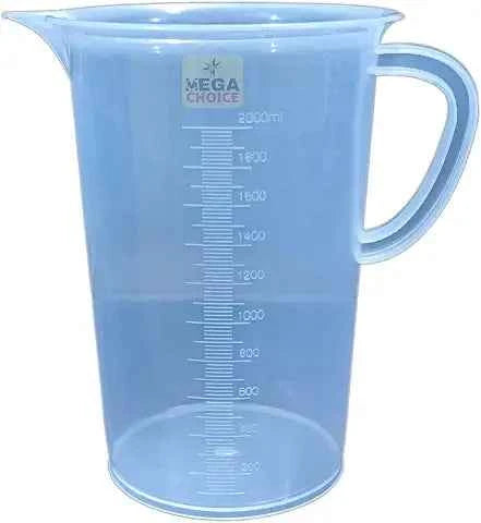 Transparent Plastic Measuring Jug 2000ml for Kitchen Cooking Mug Moulded in Polypropylene