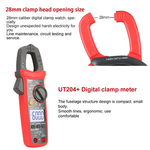 UNI-T UT204+ 600A Digital Clamp Meter AC DC Voltage Detector, UT204+ 600A