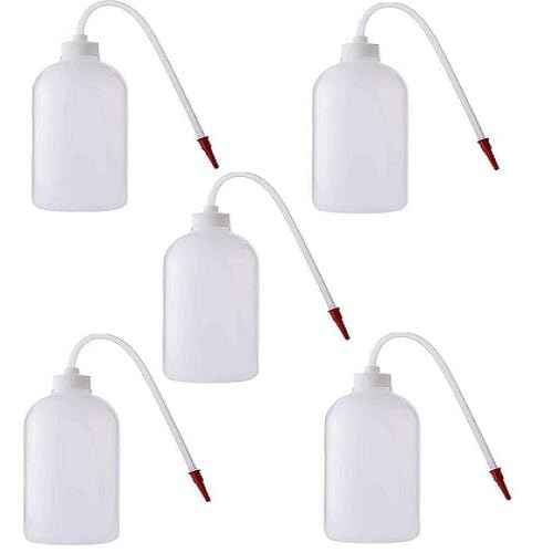 Laboratory Wash Bottle, 500 ml Capacity, Polypropylene, Pack of 5, White