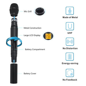 XTUGA A400 - HB Professional 4 - Channel UHF Wireless Microphone System with 2 Handheld & 2 Headset Microphone, A400 - HB - laboratorydeal