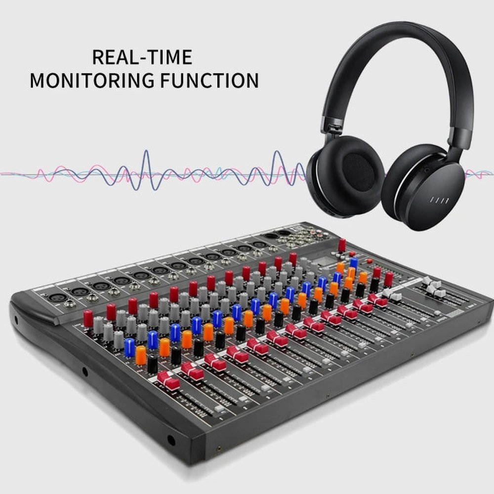 XTUGA CT120X 12 - Channels Audio Mixer DJ Mixing Console with 48V Power Supply, CT120X - laboratorydeal