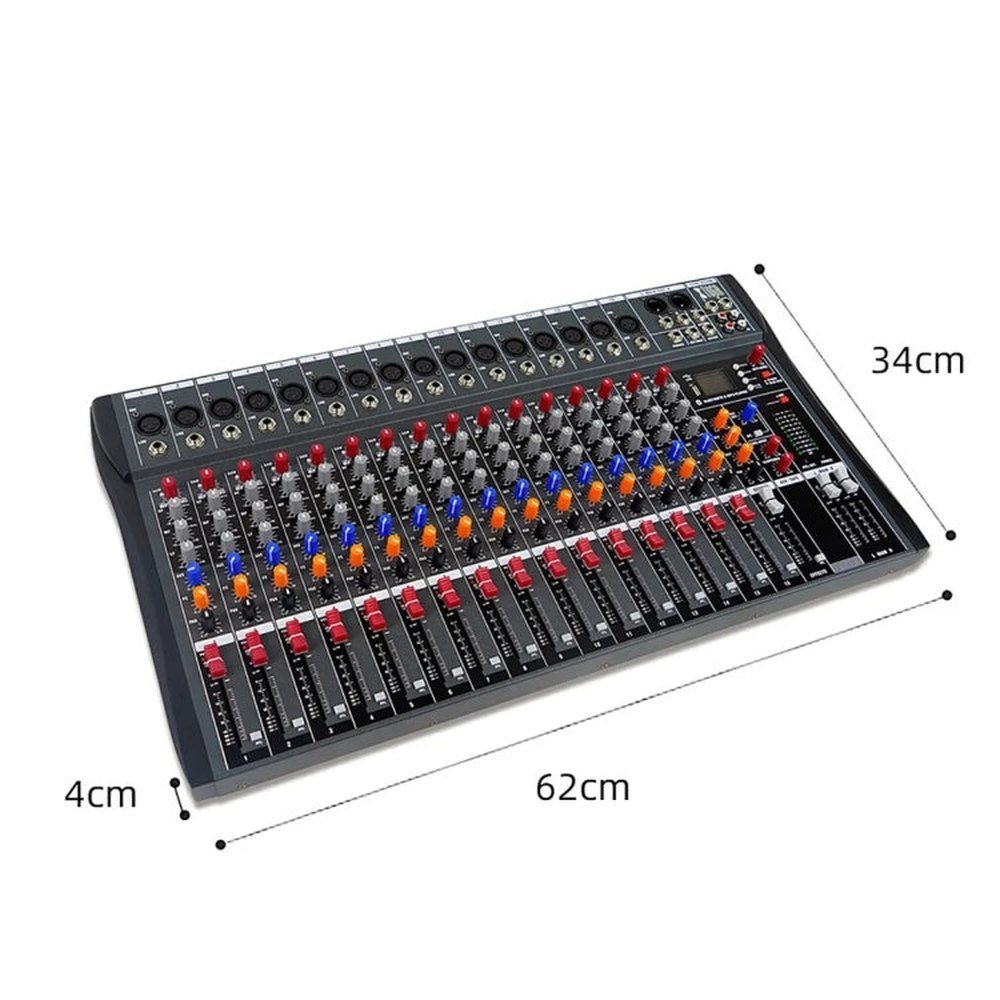 XTUGA CT160X 16 - Channels Audio Mixer DJ Mixing Console with 48V Power Supply, CT160X - laboratorydeal