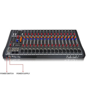 XTUGA CT160X 16 - Channels Audio Mixer DJ Mixing Console with 48V Power Supply, CT160X - laboratorydeal