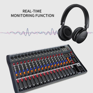 XTUGA CT160X 16 - Channels Audio Mixer DJ Mixing Console with 48V Power Supply, CT160X - laboratorydeal