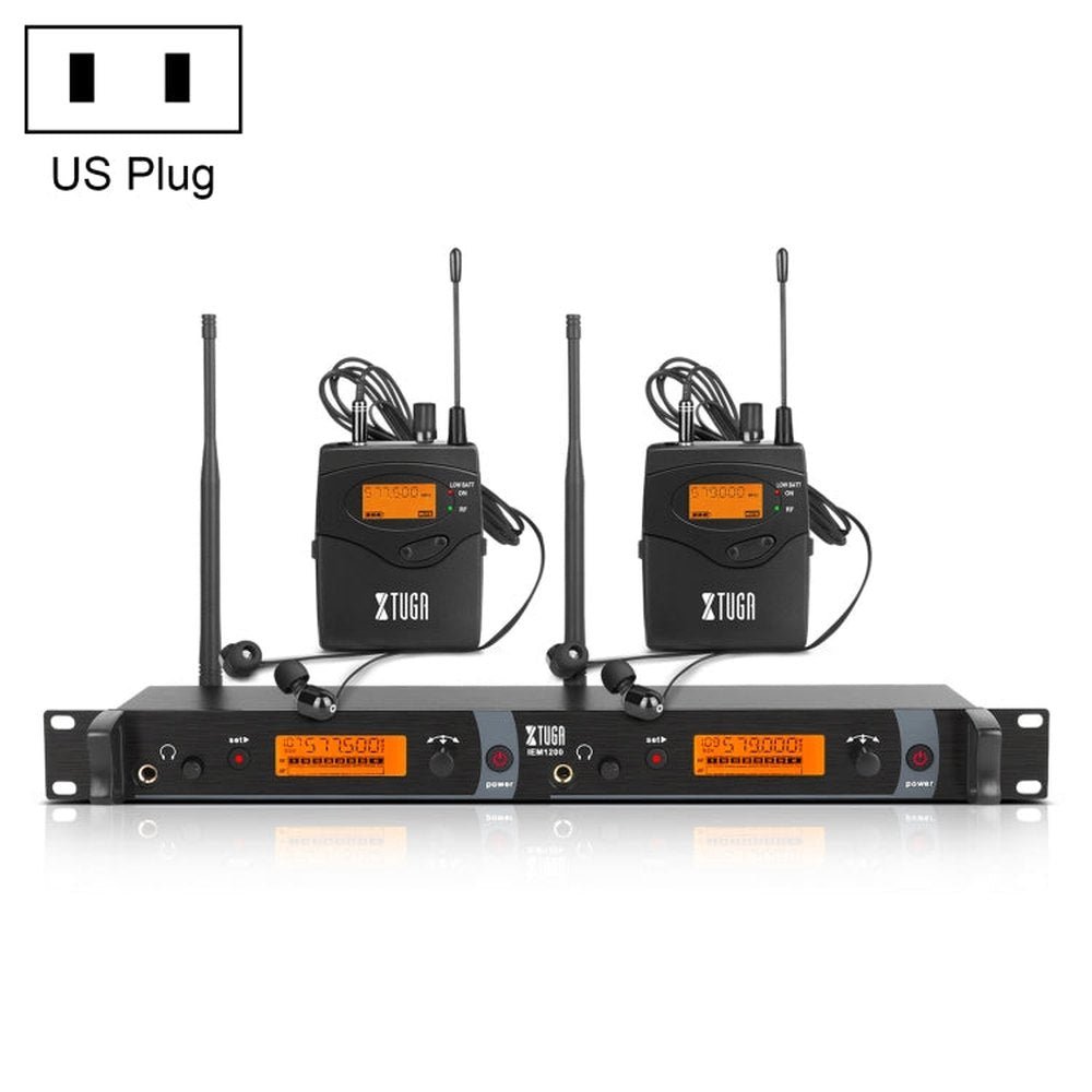 XTUGA IEM1200 Wireless Transmitter 2 Bodypack Stage Singer In - Ear Monitor System, Transmitter 2 Bodypack - laboratorydeal