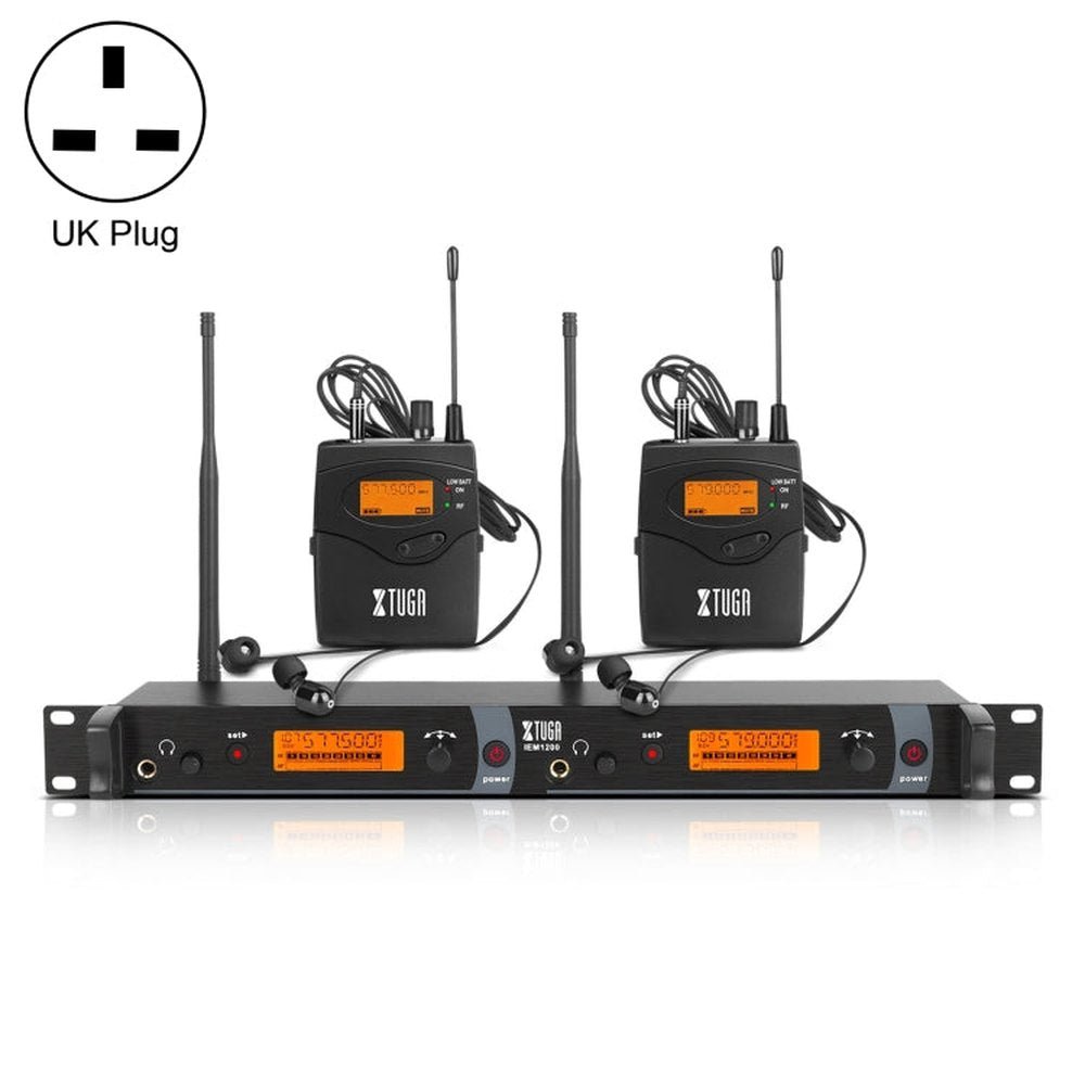 XTUGA IEM1200 Wireless Transmitter 2 Bodypack Stage Singer In - Ear Monitor System, Transmitter 2 Bodypack - laboratorydeal