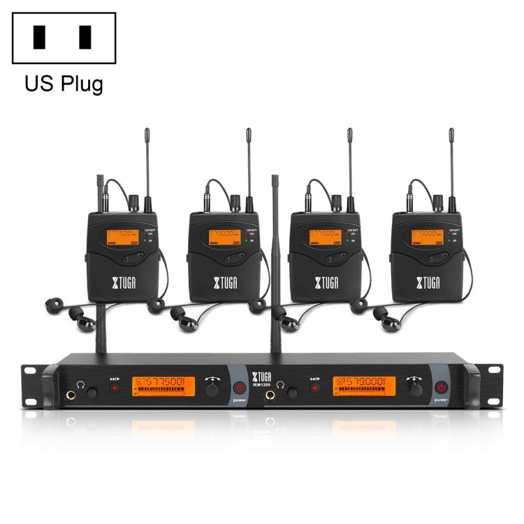 XTUGA IEM1200 Wireless Transmitter 4 Bodypack Stage Singer In - Ear Monitor System, Transmitter 4 Bodypack - laboratorydeal